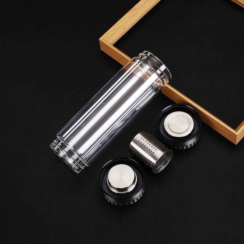 Stainless Steel Tea Infuser Glass Bottle On the Go