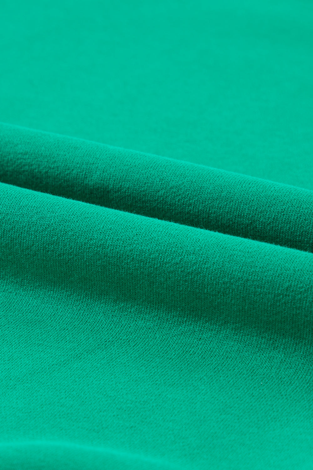 Green Lucky Letter Embroidery Print Drop Sleeve Sweatshirt