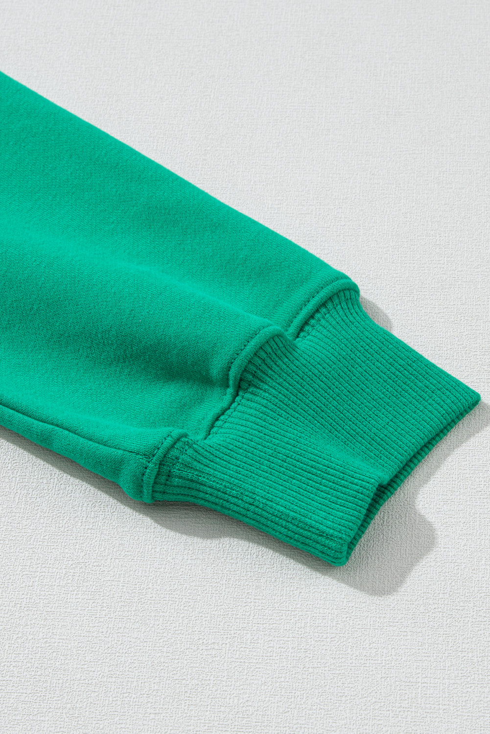 Green Lucky Letter Embroidery Print Drop Sleeve Sweatshirt