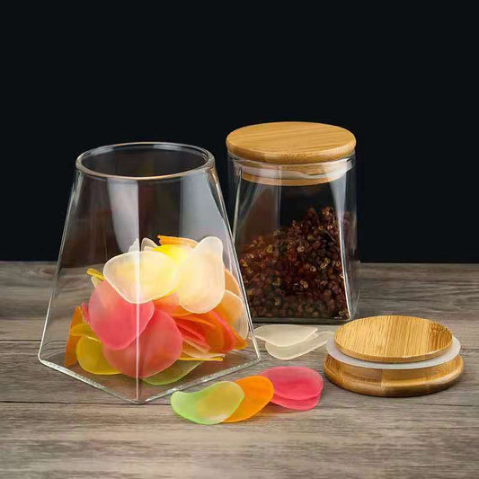 Large-capacity Square Glass Tea Container